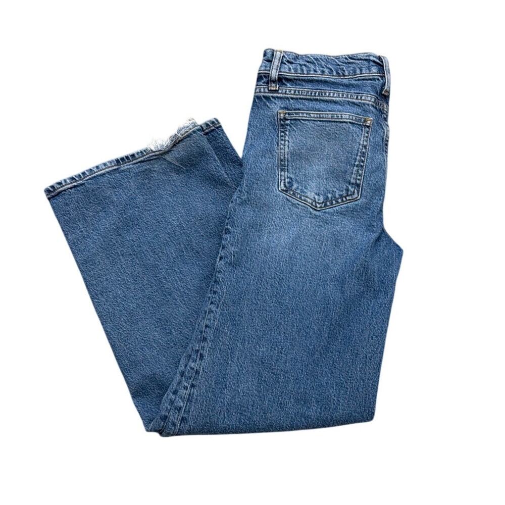 HATCH Collection Maternity Jeans 26 Medium Wash Wide Leg Elastic Side Panel